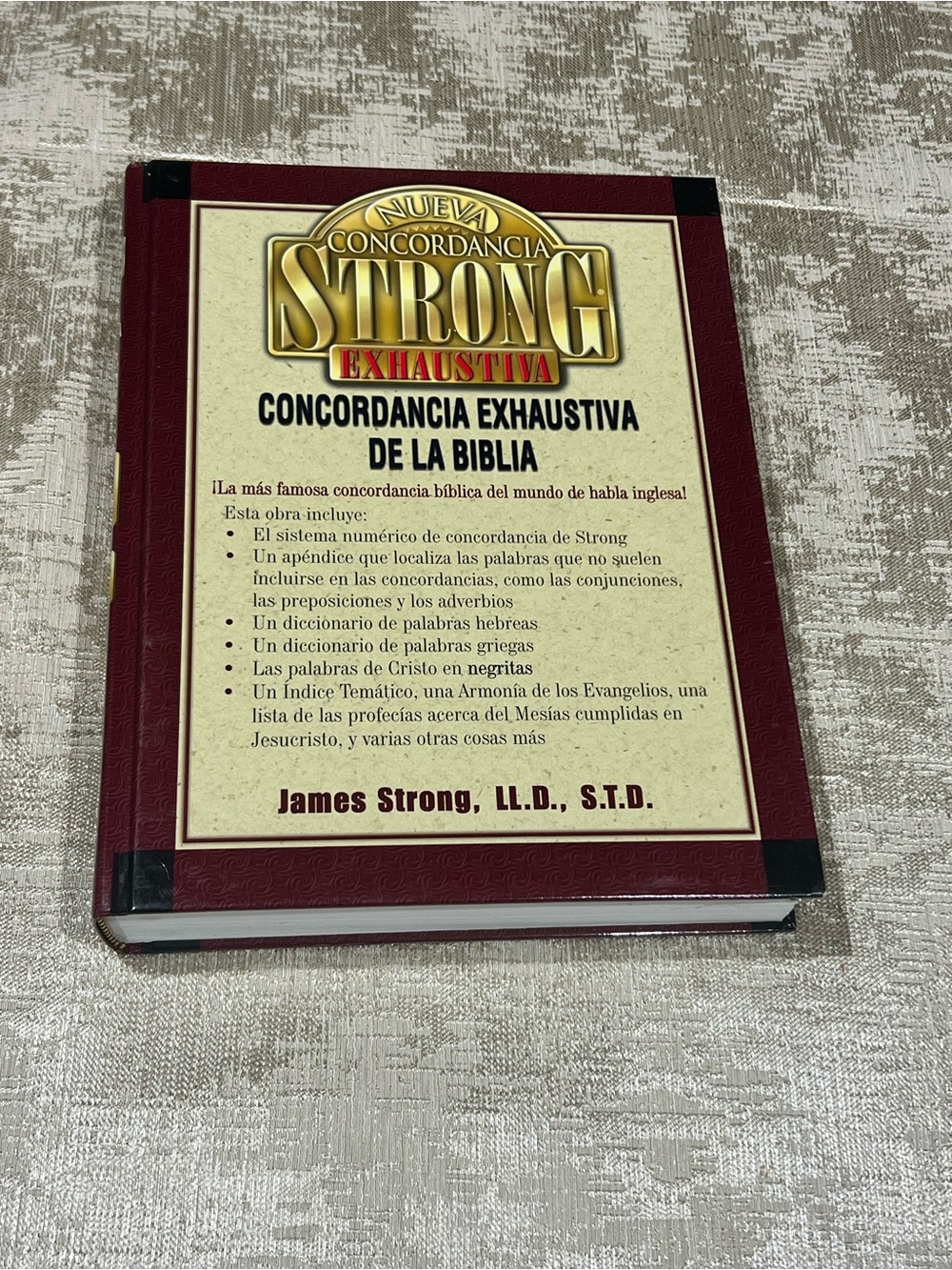 Strong Exhaustiva Concordancia de la Biblia - Burgundy/Cream